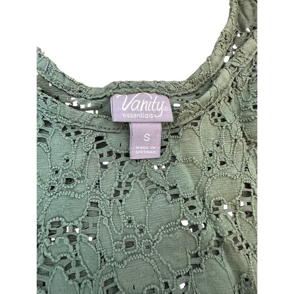Vanity Essentials Green Lace Tank - S, A Little "Enchanted" Vibe! - Picture 2 of 4